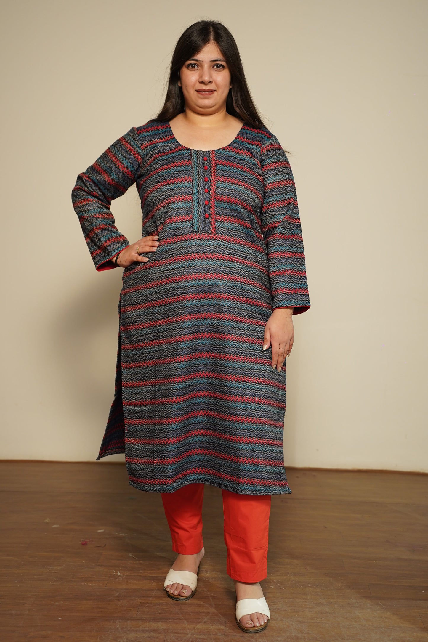 Nautical Flame Woollen Kurta
