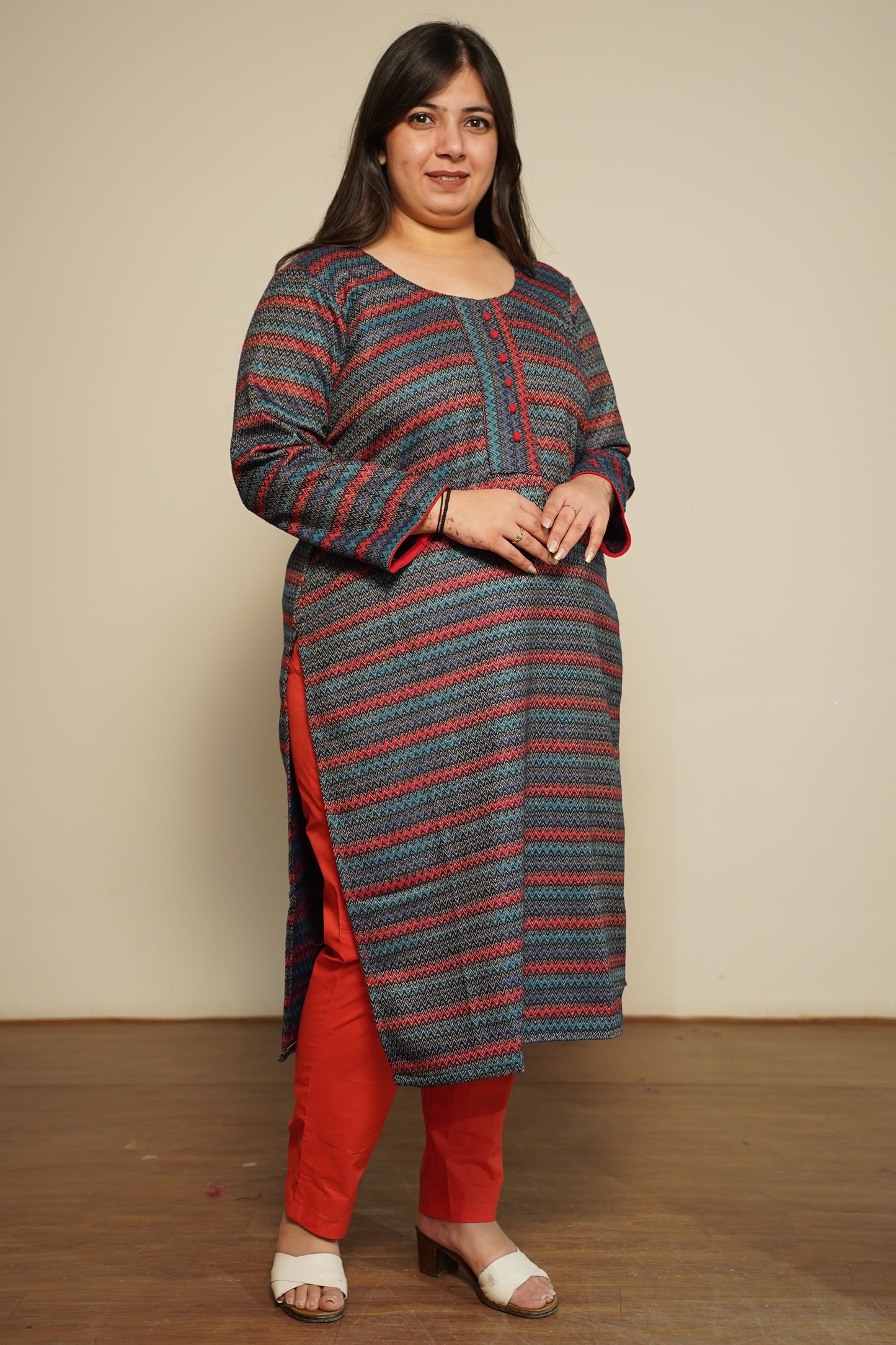 Nautical Flame Woollen Kurta