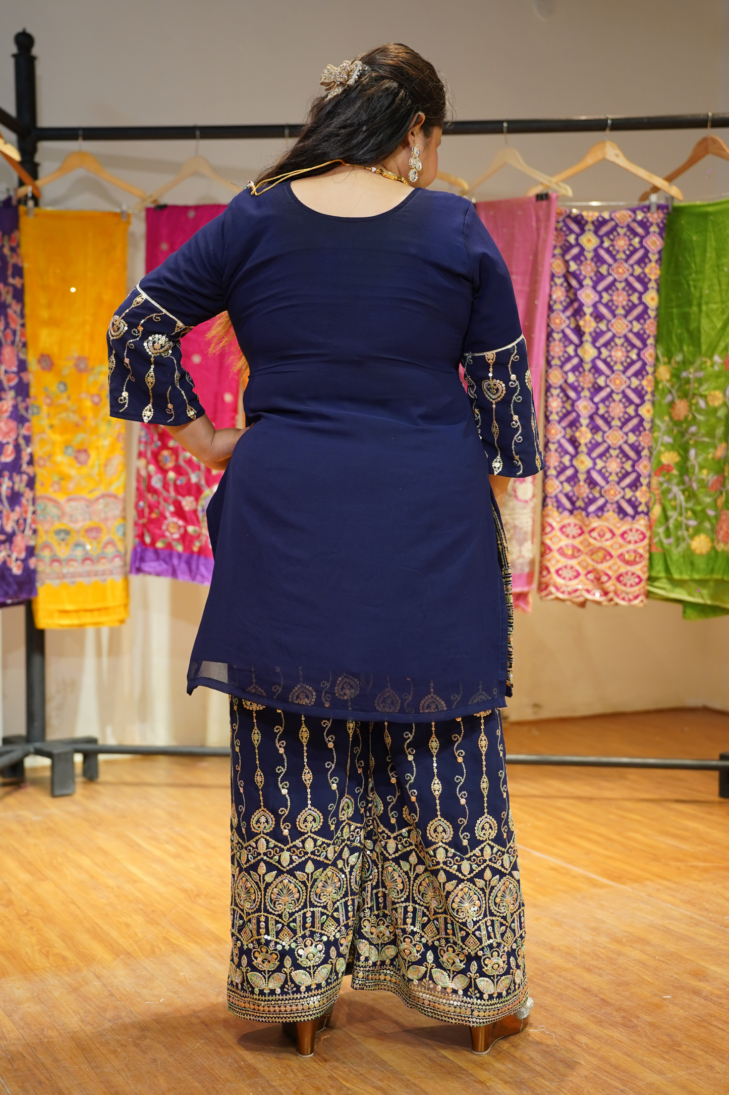 Midnight Muse Embroidered Georgette Suit