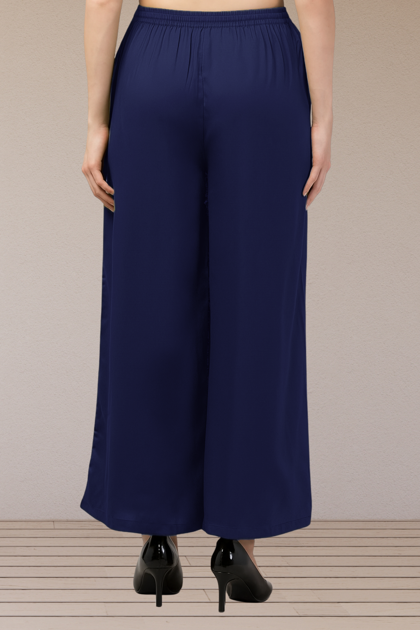 Navy Blue Flared Palazzo Pant