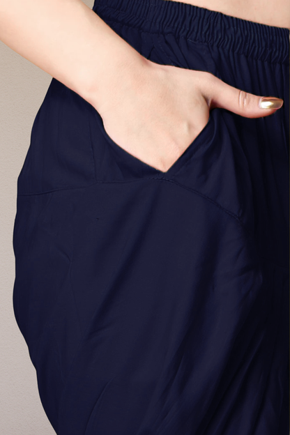 Navy Rayon Patiala Salwar