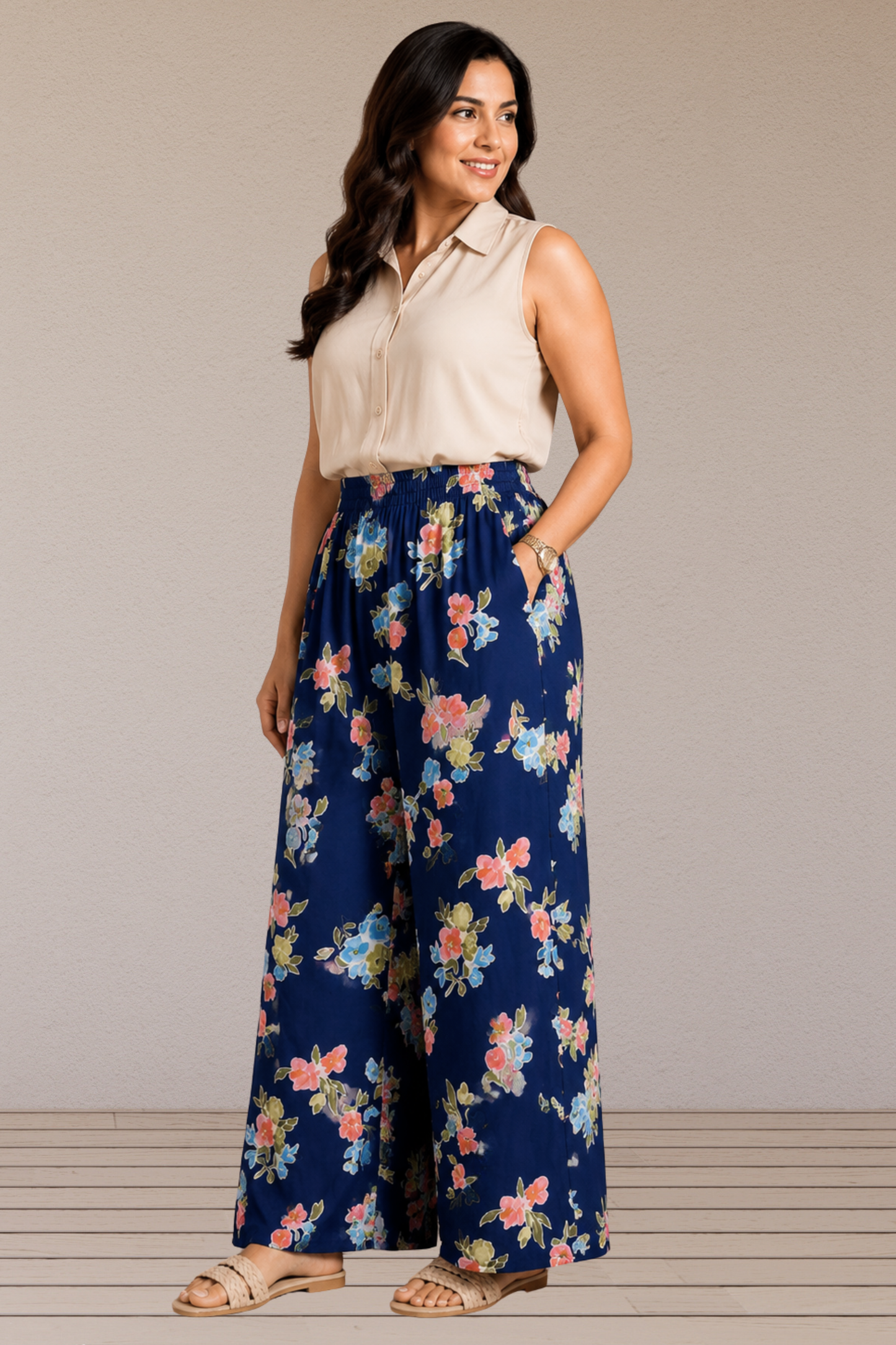 Blue Bouquet Rayon Lounge Pants
