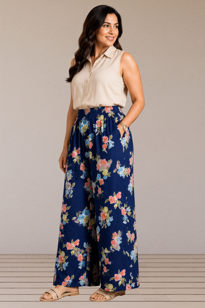Blue Bouquet Rayon Lounge Pants