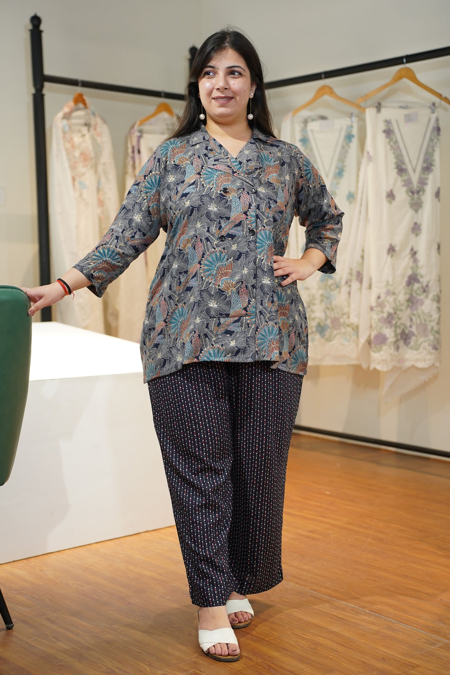 Moon Shadow Foiled Blazer Co-ord Set