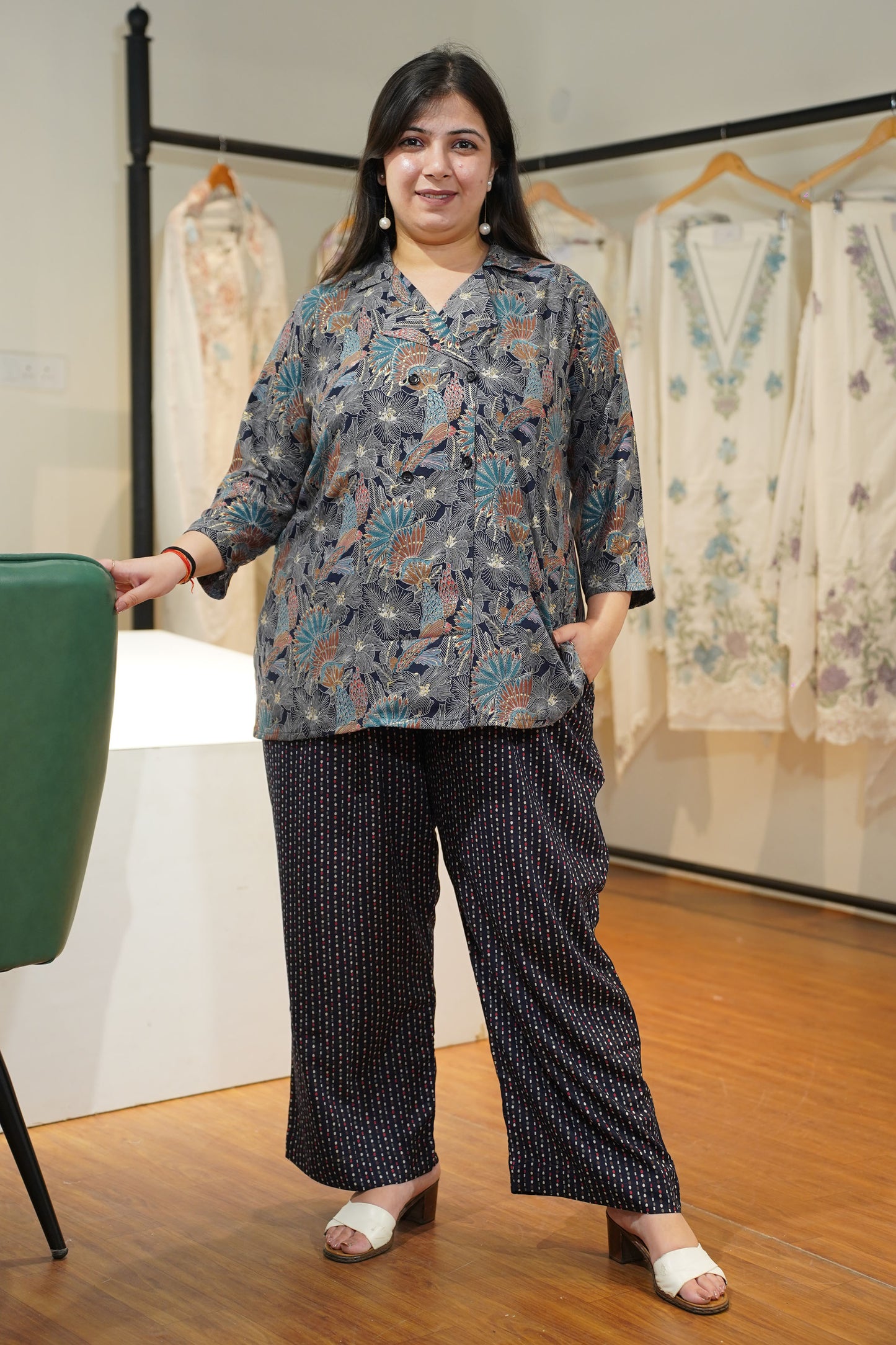 Moon Shadow Foiled Blazer Co-ord Set