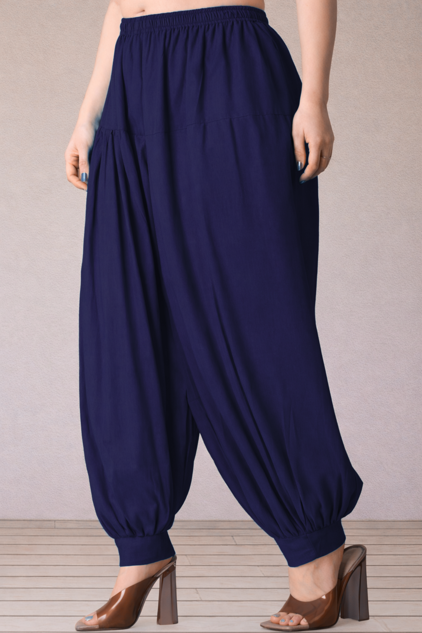 Navy Blue Rayon Afghani Salwar