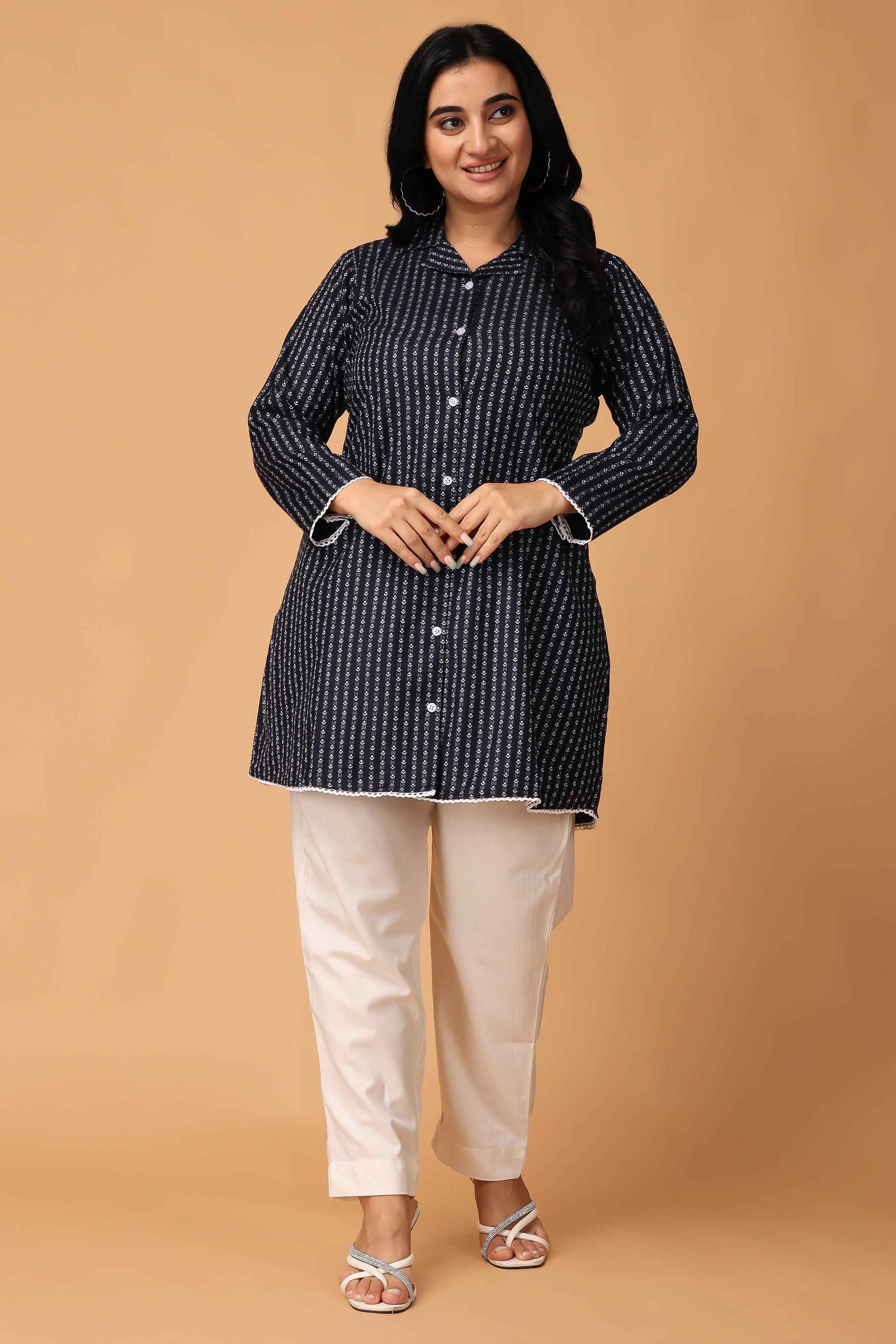 Buy Plus Size ​Northern Lights Woollen Short Kurta At Apella | Sizes XS to 10 XL | India | Free Delivery | Customized