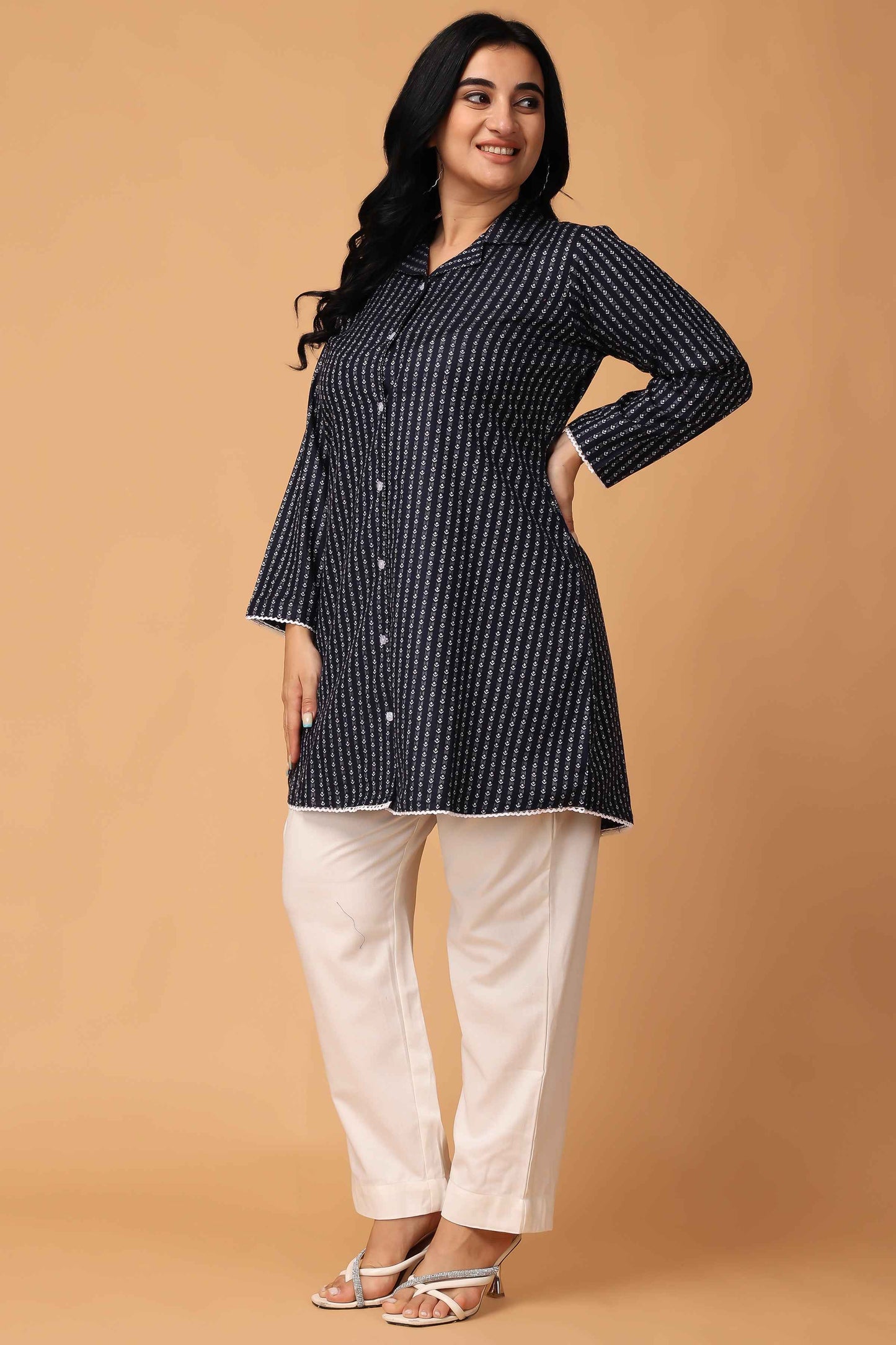 Buy Plus Size ​Northern Lights Woollen Short Kurta At Apella | Sizes XS to 10 XL | India | Free Delivery | Customized