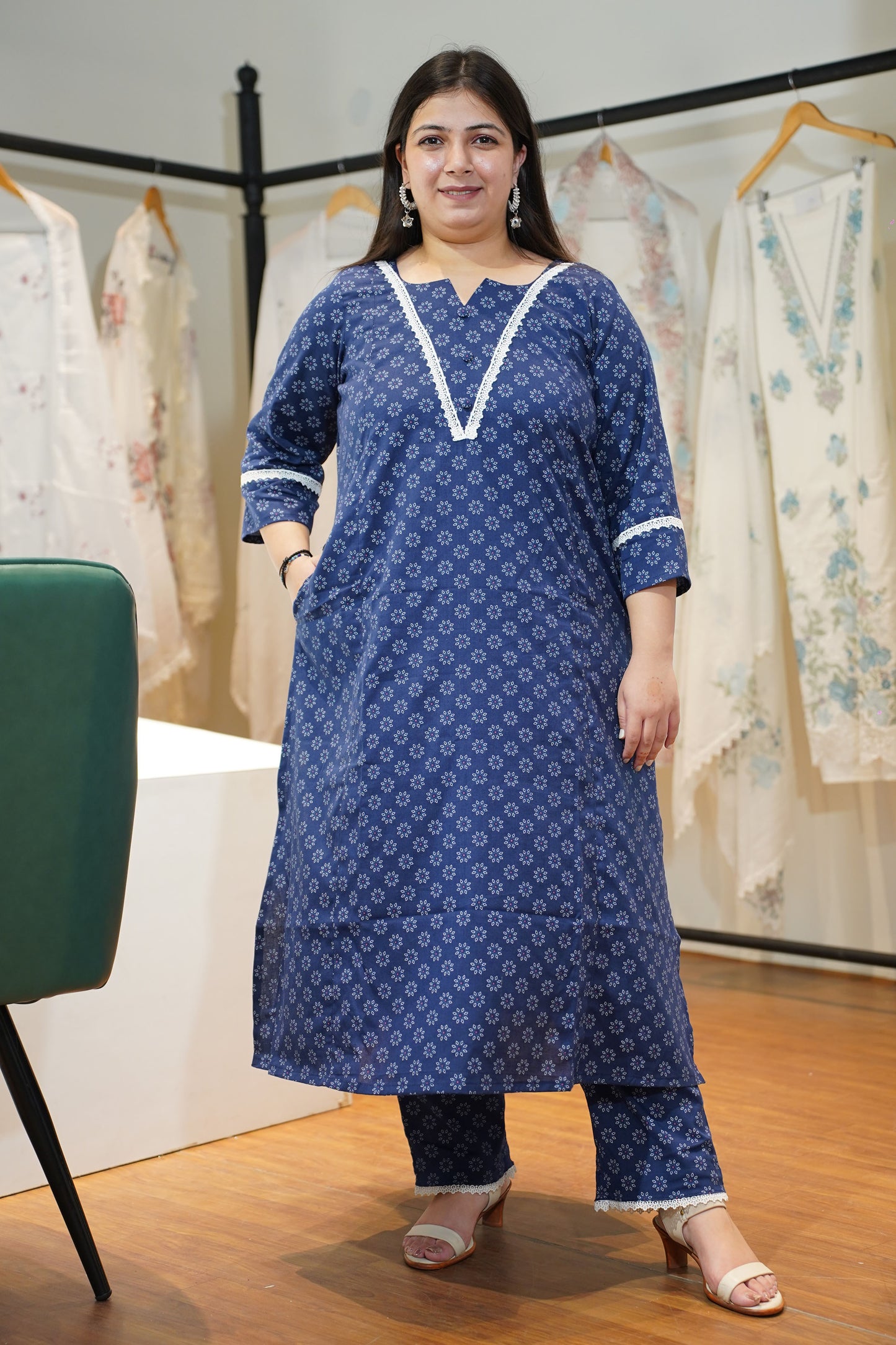 Neel Gul A-line Cotton Kurta Set