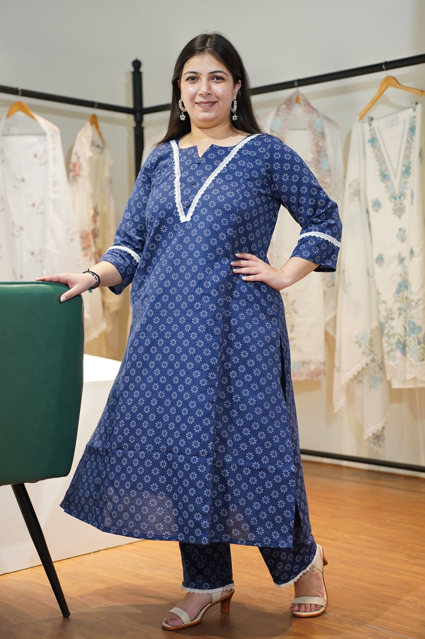 Neel Gul A-line Cotton Kurta Set