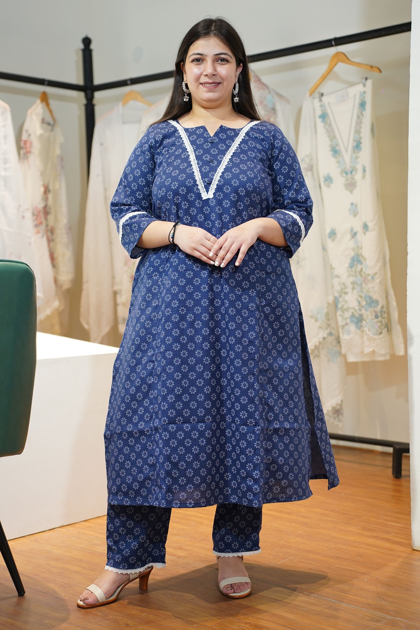 Neel Gul A-line Cotton Kurta Set