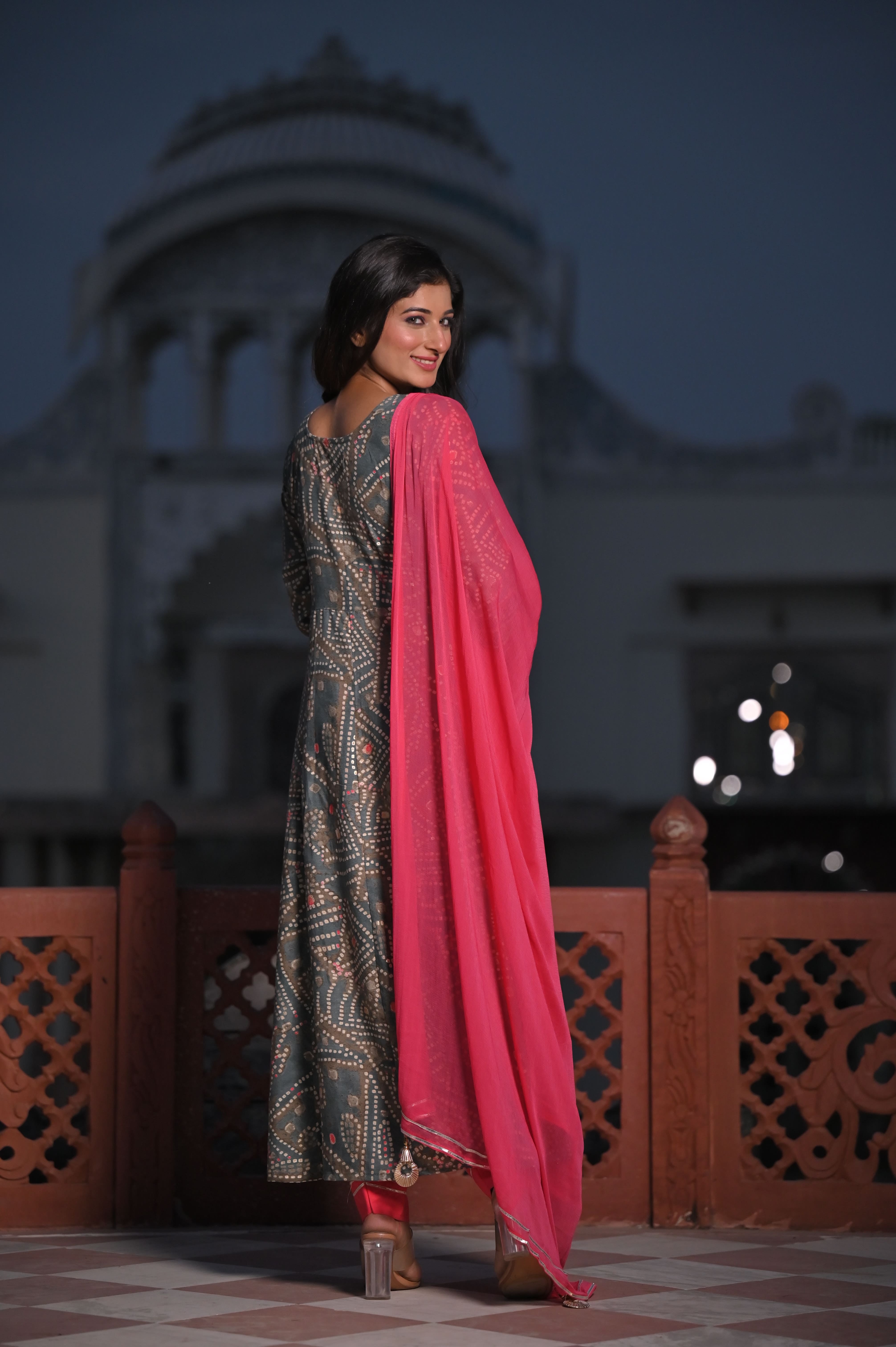 Rayon Print & Handowrk Gown Style Kurti With Dupatta | Boho maternity  dress, Natural linen dress, Dresses for work