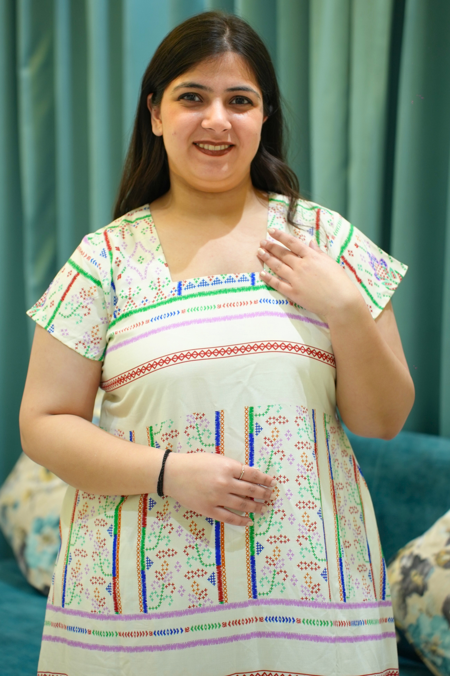 Ivory Meadow Rayon Night Gown