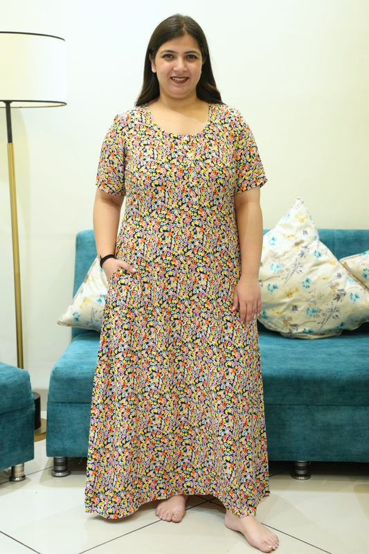 Moon Flower Rayon Night Gown