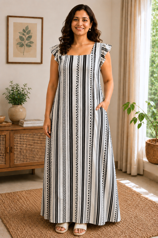 Easy Unwind Striped Lounge Dress