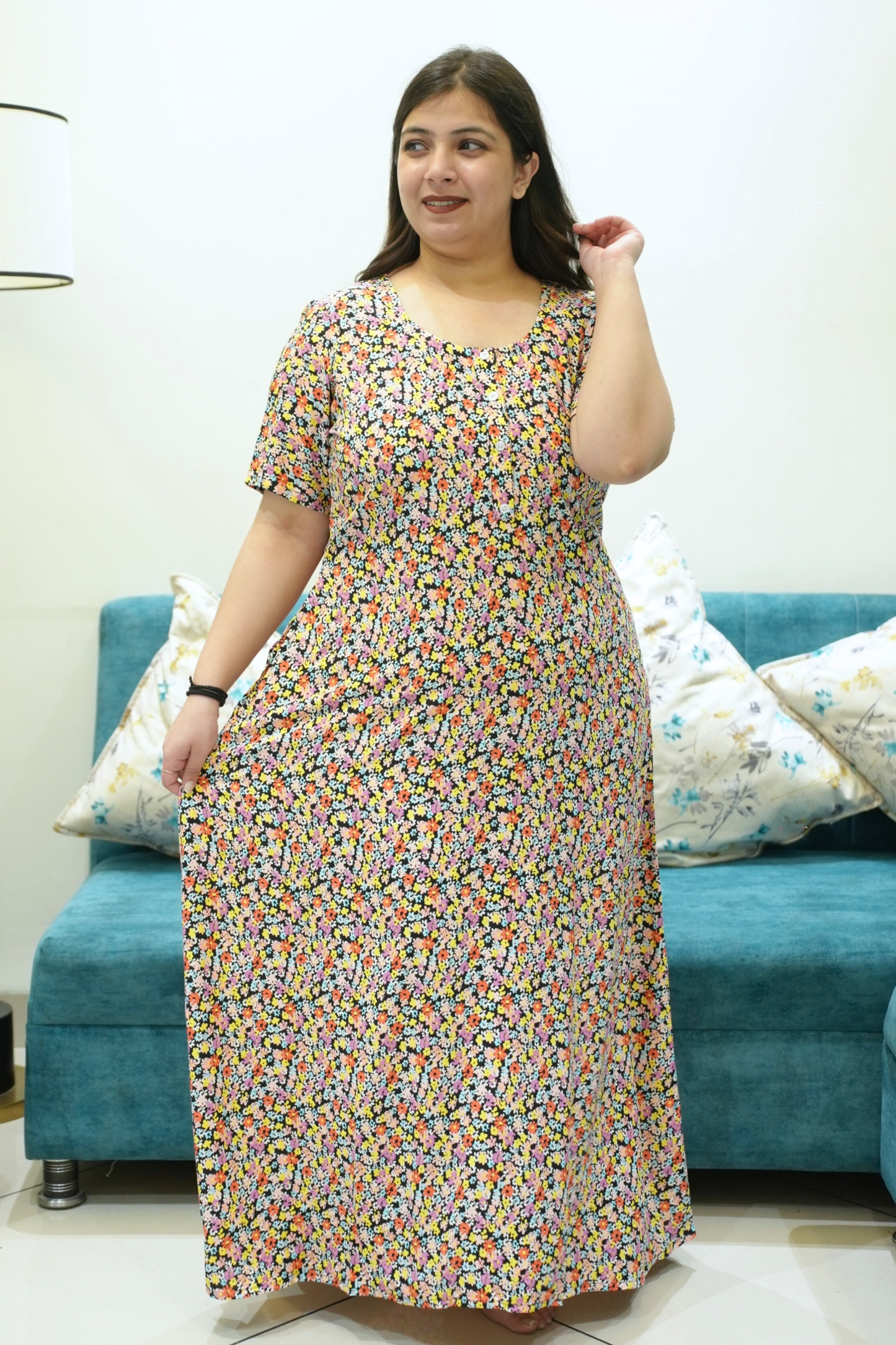 Moon Flower Rayon Night Gown