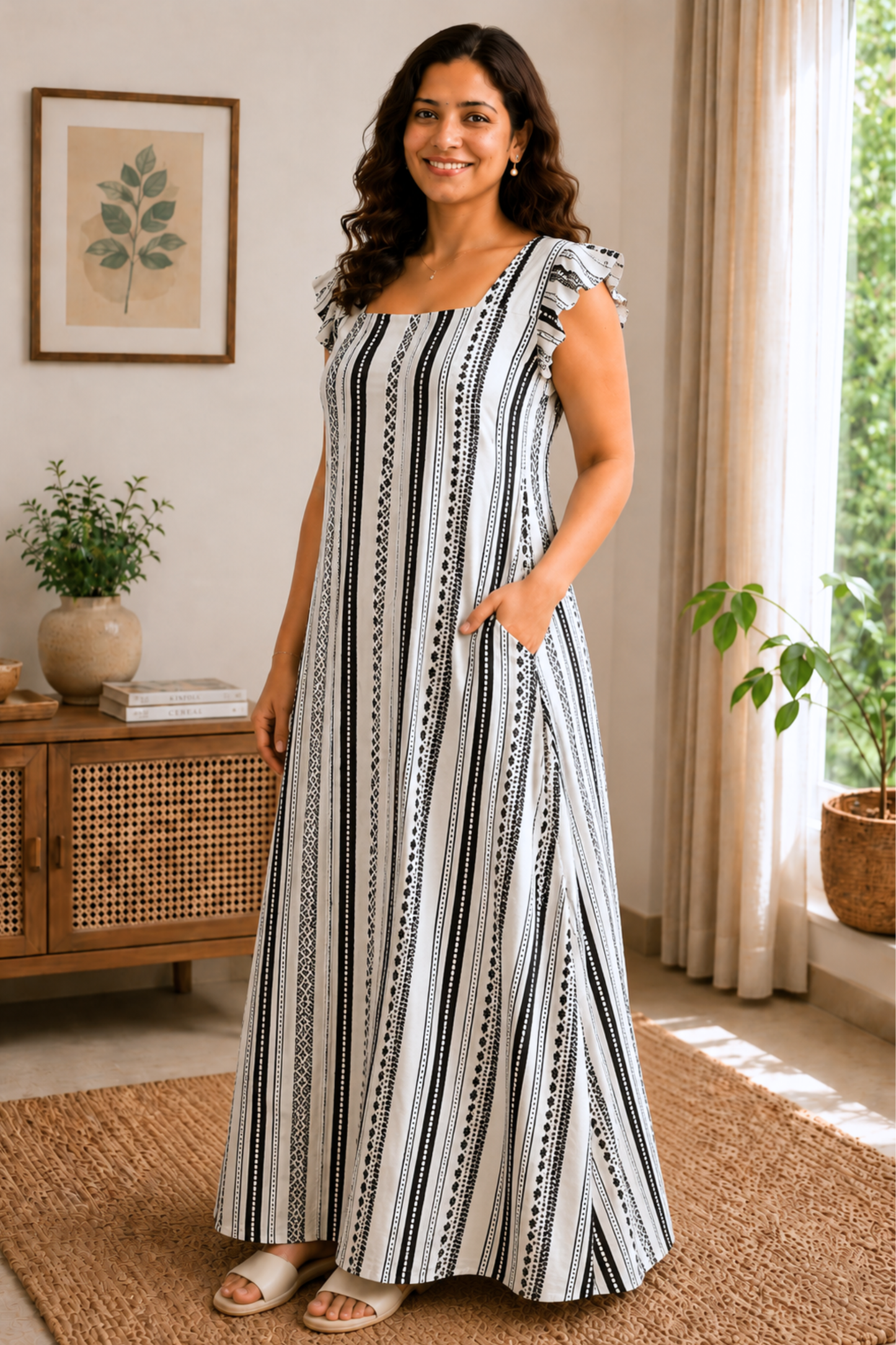 Easy Unwind Striped Lounge Dress