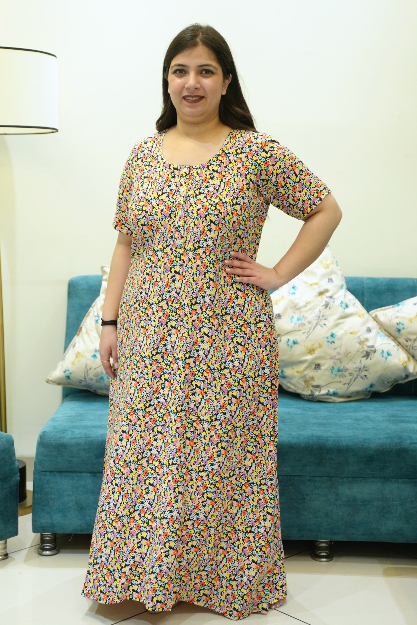 Moon Flower Rayon Night Gown