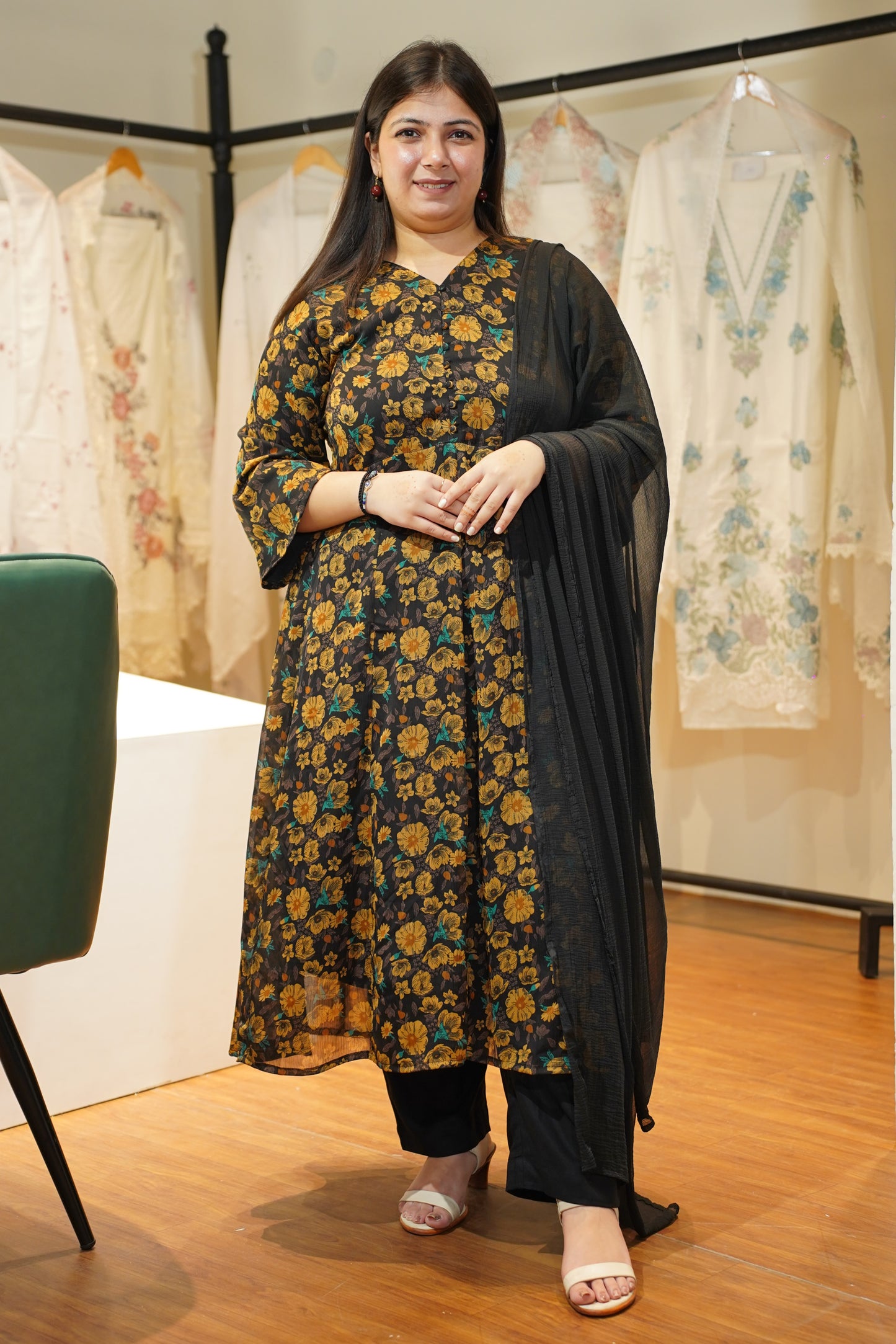 Noor-e-Amber Floral Anarkali Set