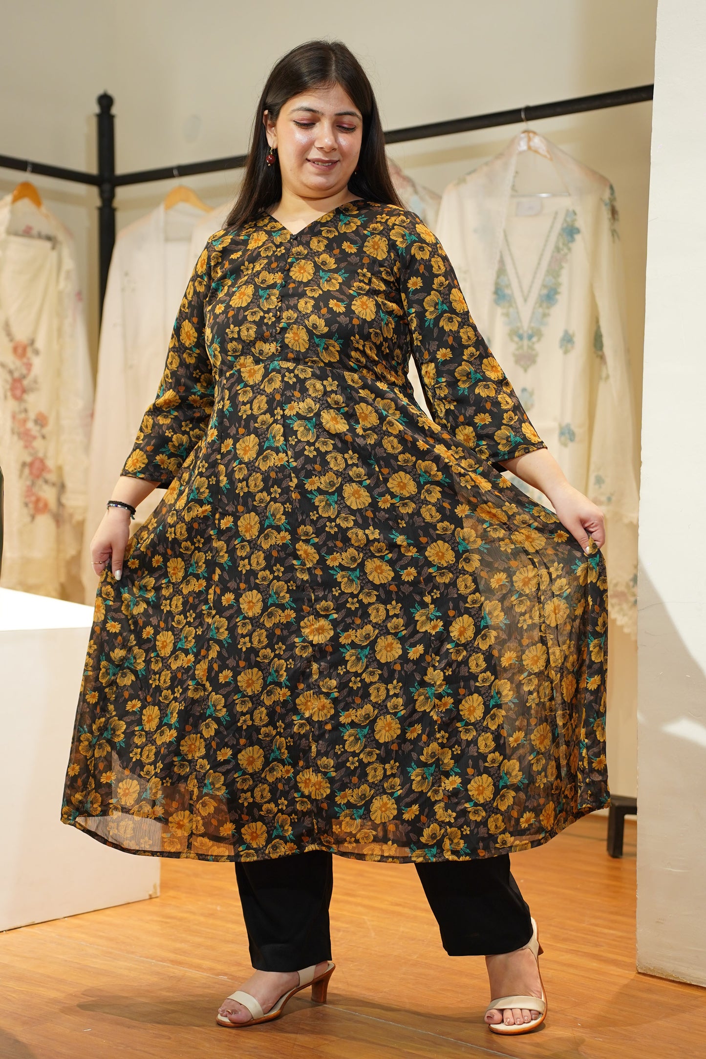 Noor-e-Amber Floral Anarkali Set