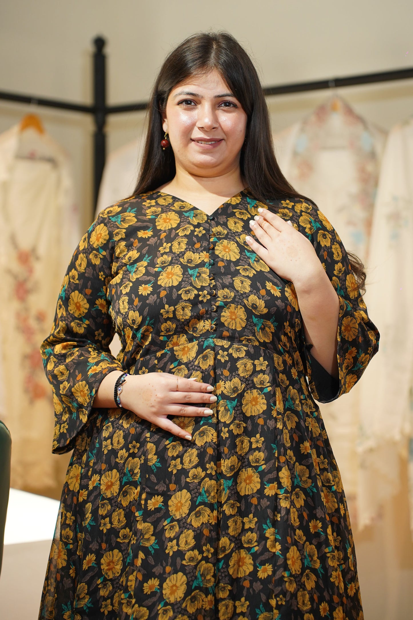 Noor-e-Amber Floral Anarkali Set