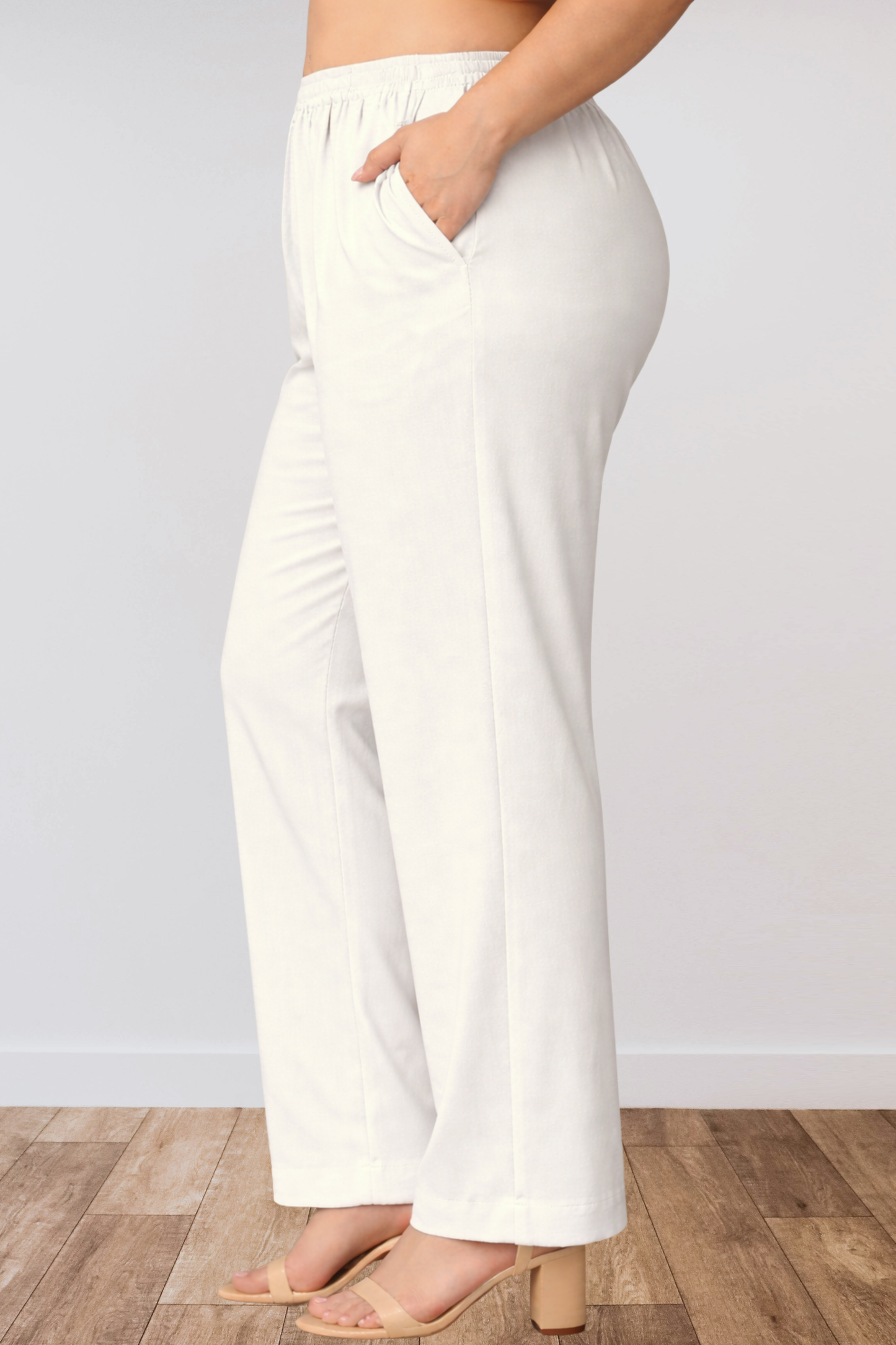 Off White Anti Wrinkle Kurti Pants