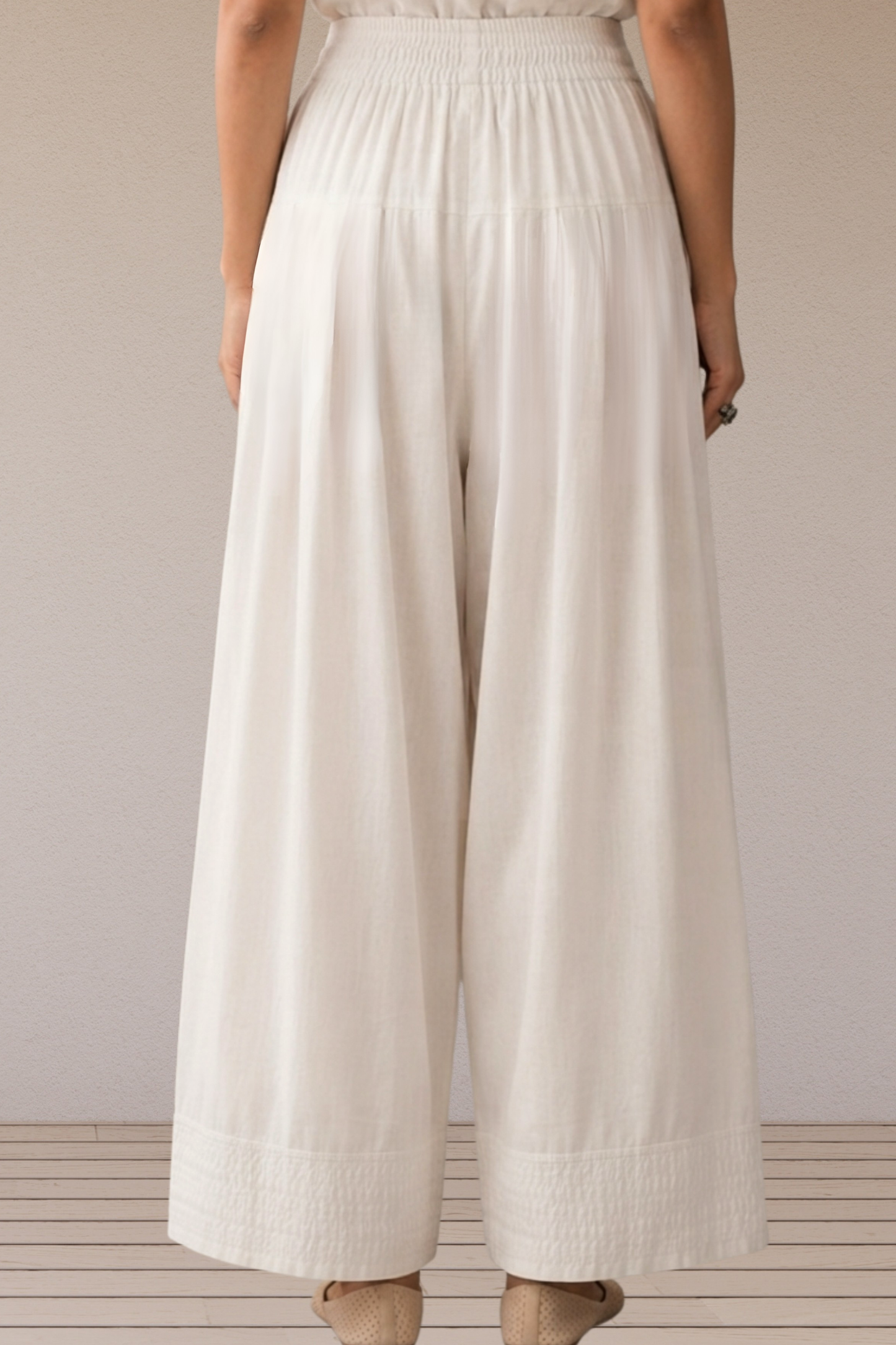 Off White Cotton Farshi Salwar