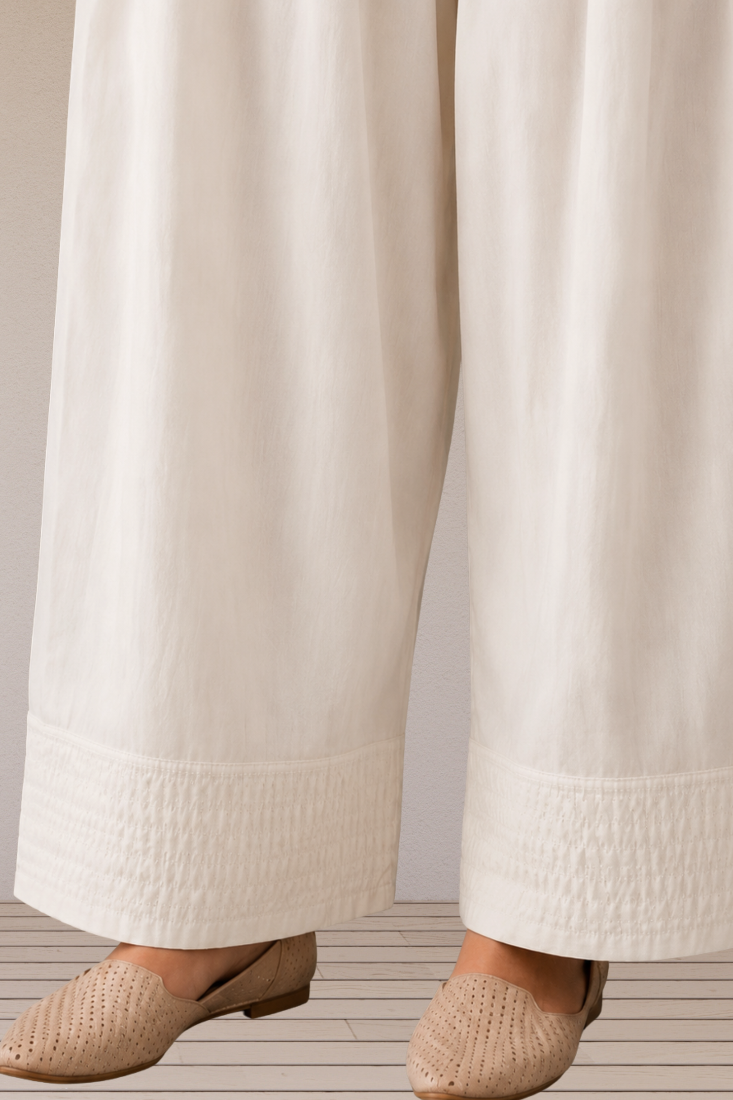 Off White Cotton Farshi Salwar