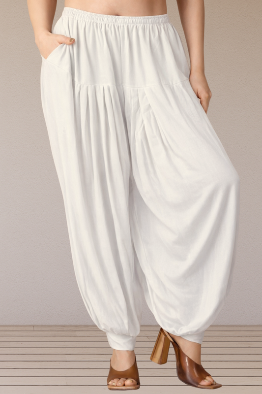 Off White Rayon Afghani Salwar