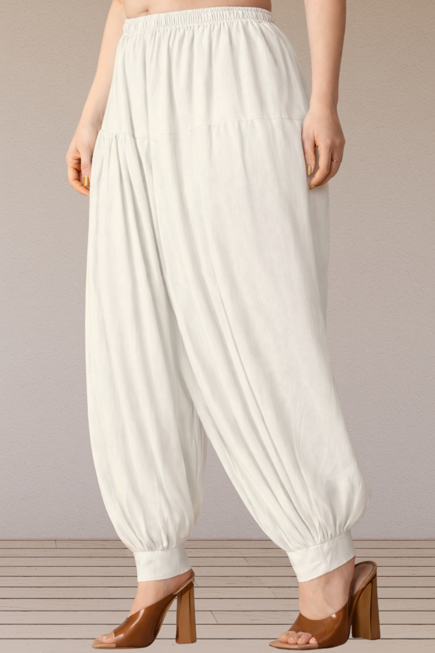 Off White Rayon Afghani Salwar