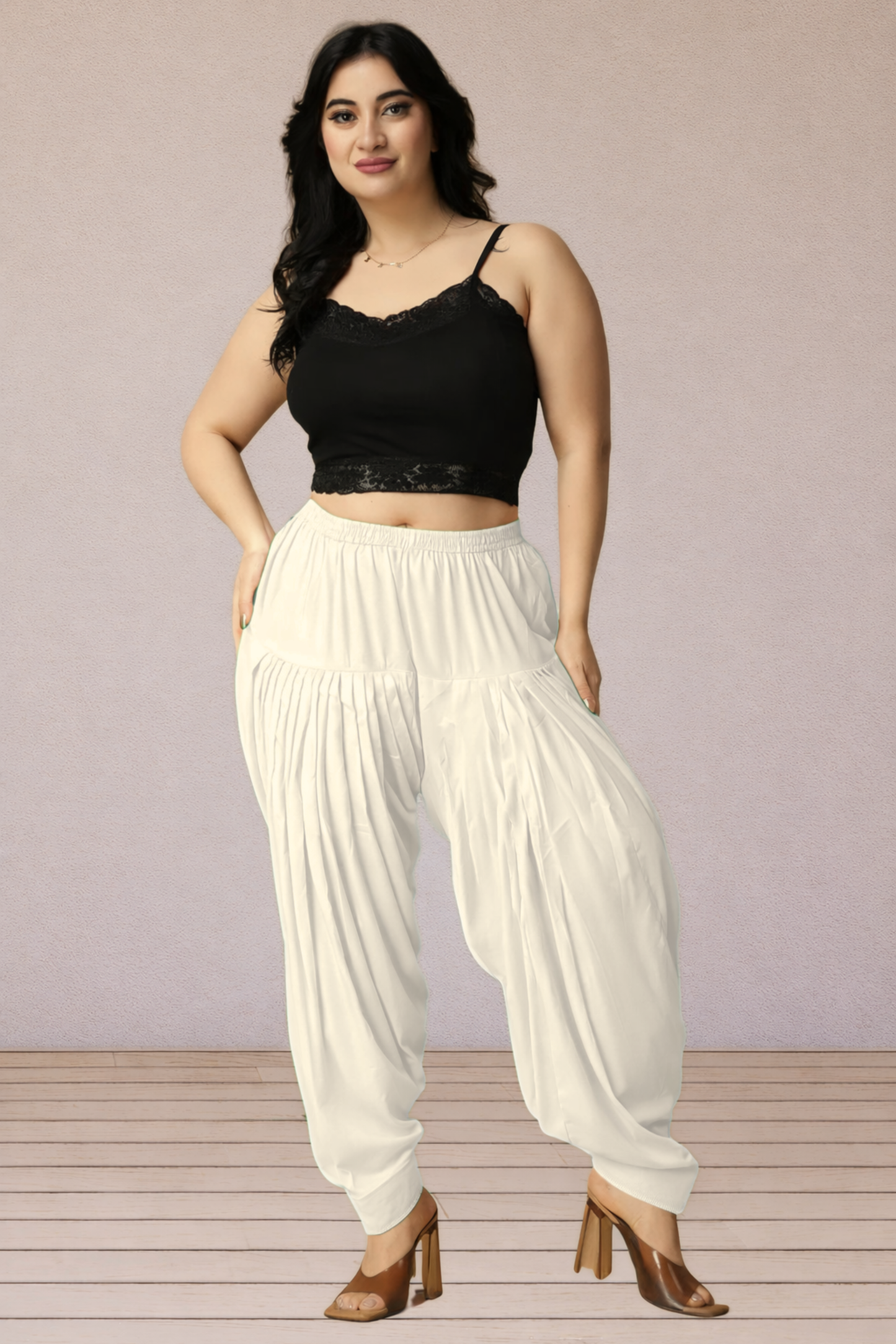 Off White Rayon Patiala Salwar