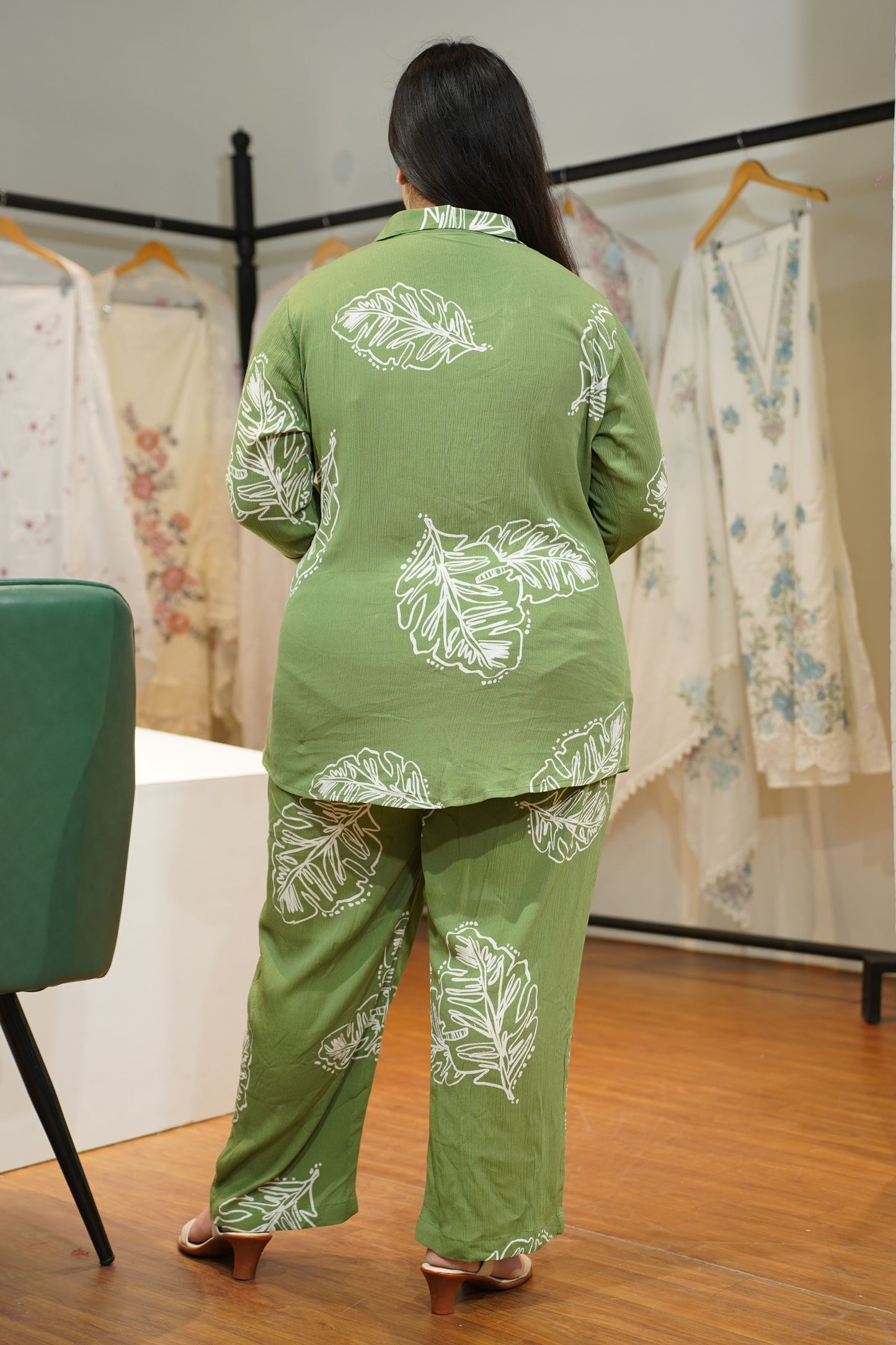 Olive Breeze Collared Co-ord Set