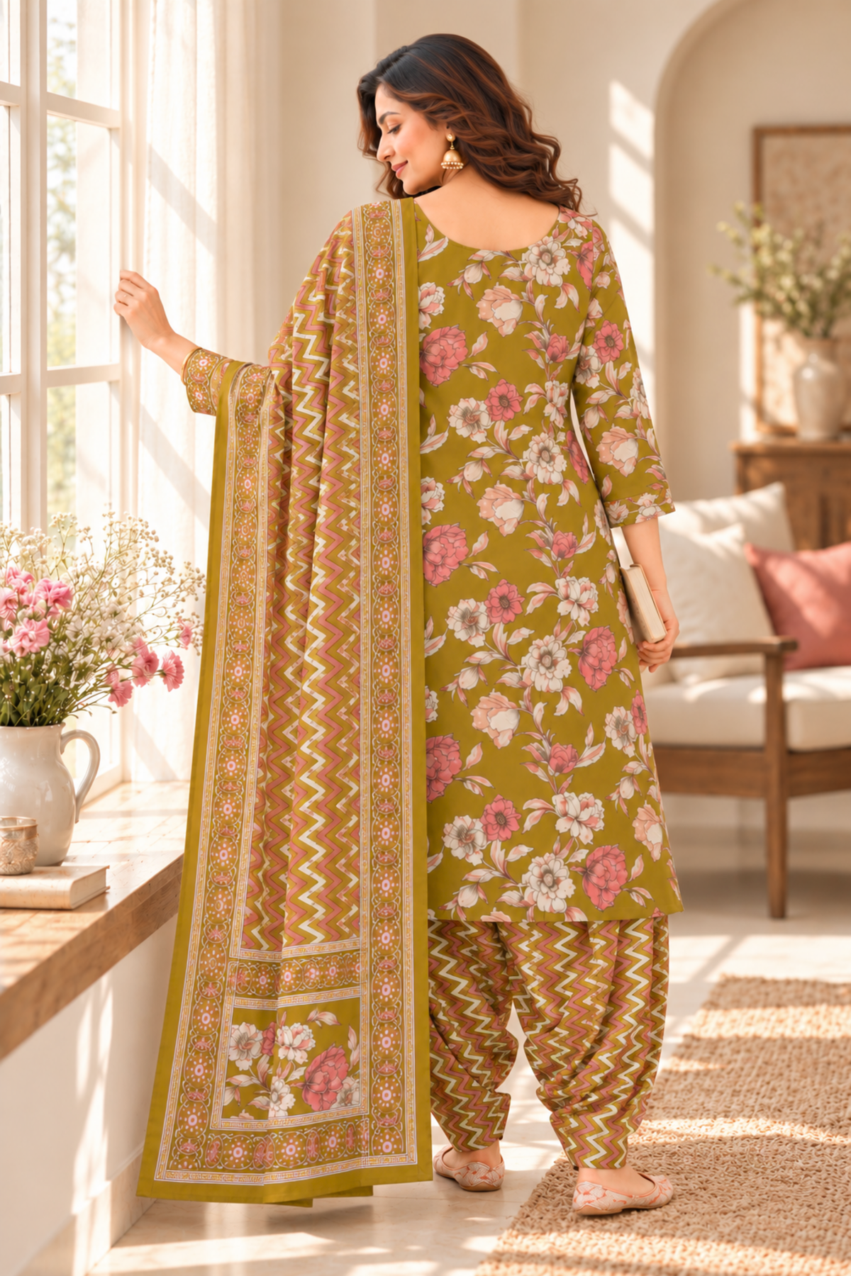 Olive Imli Cotton Salwar Suit