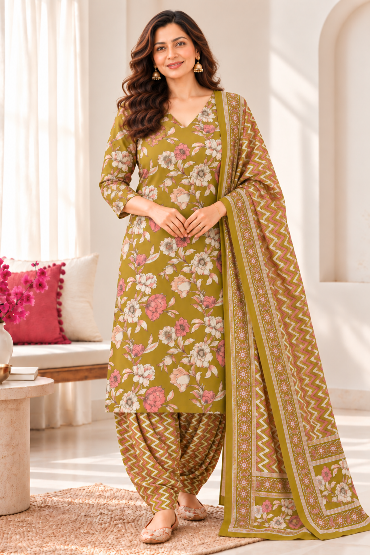 Olive Imli Cotton Salwar Suit