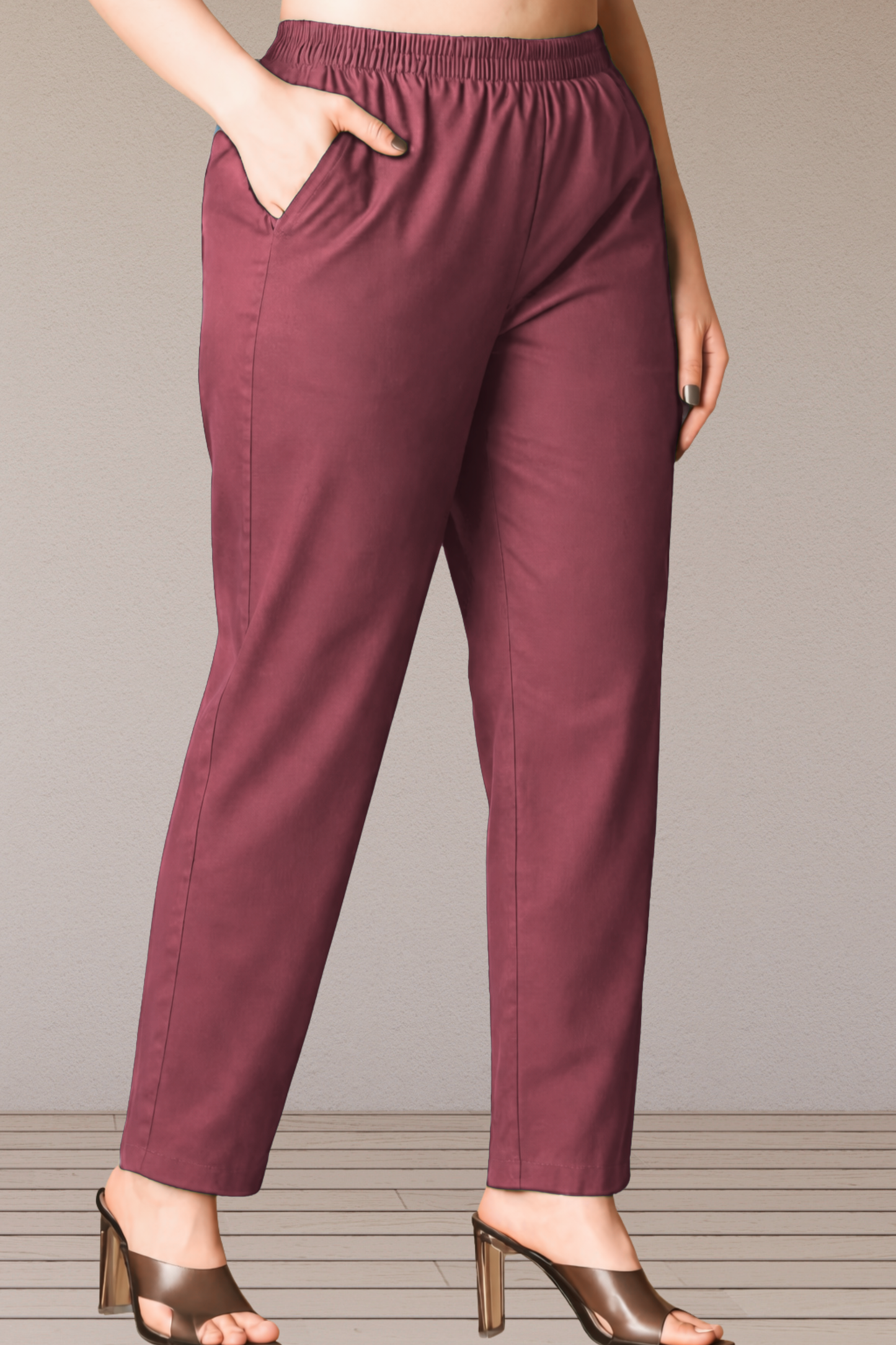 Dark Onion Cotton Kurti Pant