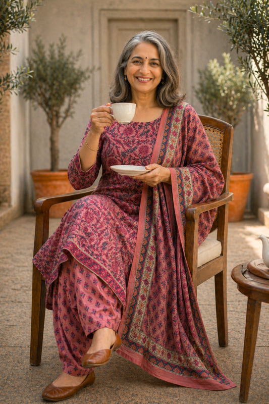 Rose Clay Bagh Print Salwar Suit