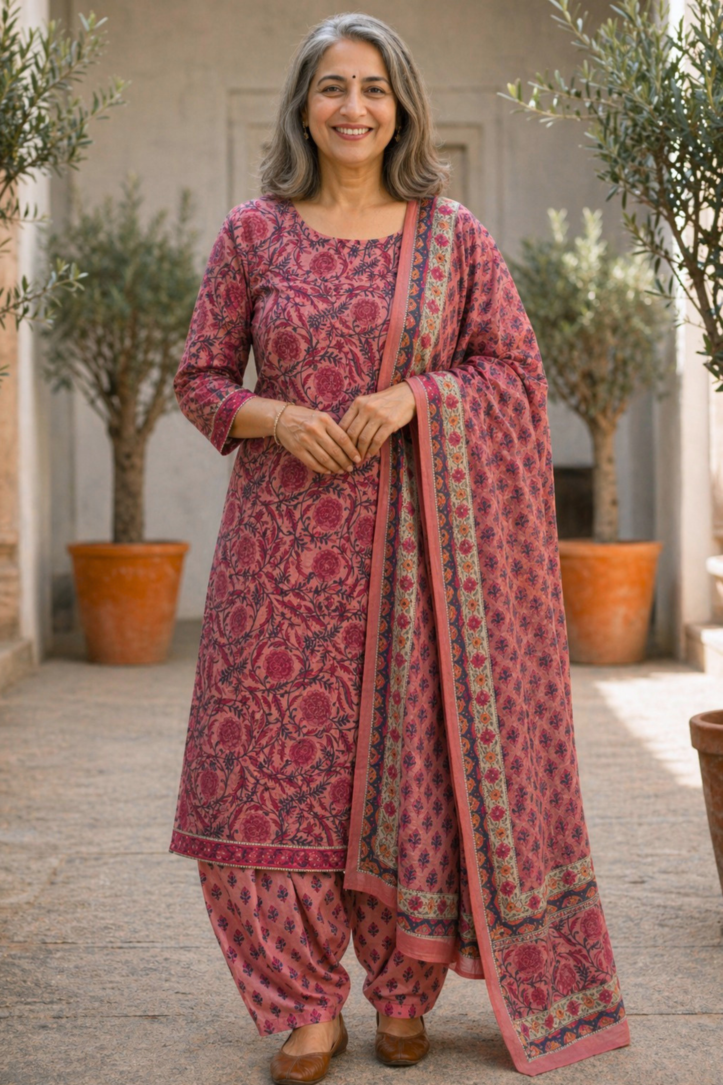 Rose Clay Bagh Print Salwar Suit
