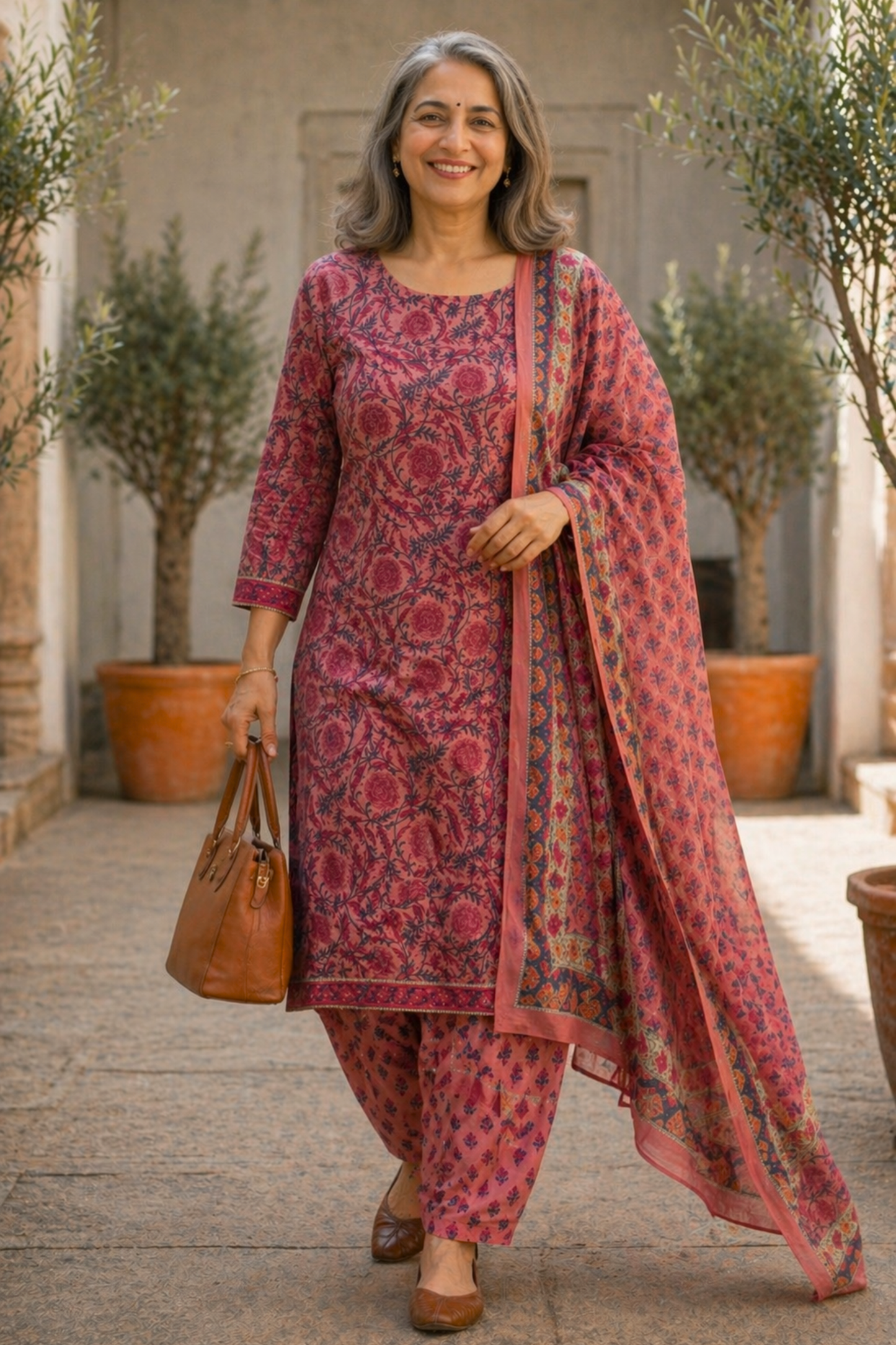 Rose Clay Bagh Print Salwar Suit