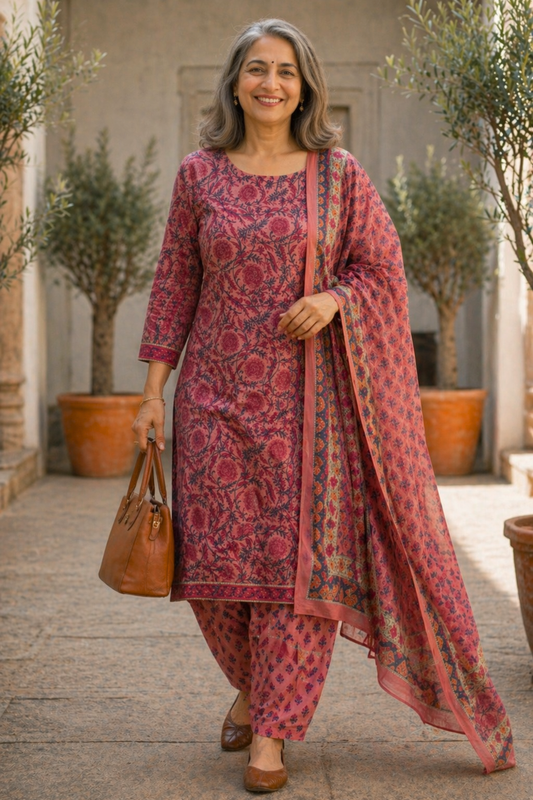 Rose Clay Bagh Print Salwar Suit
