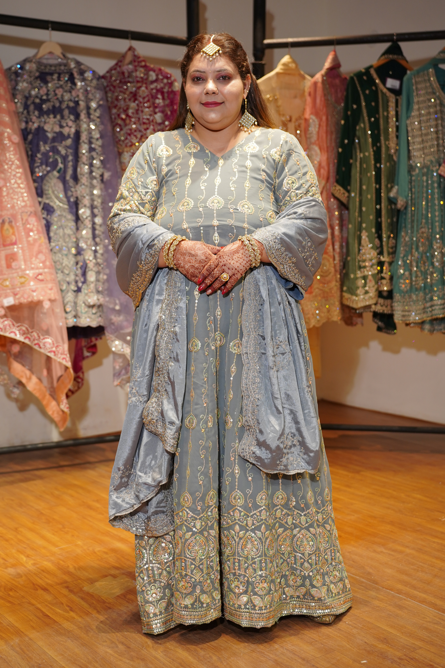 Opaline Mirage Embroidered Dress With Dupatta