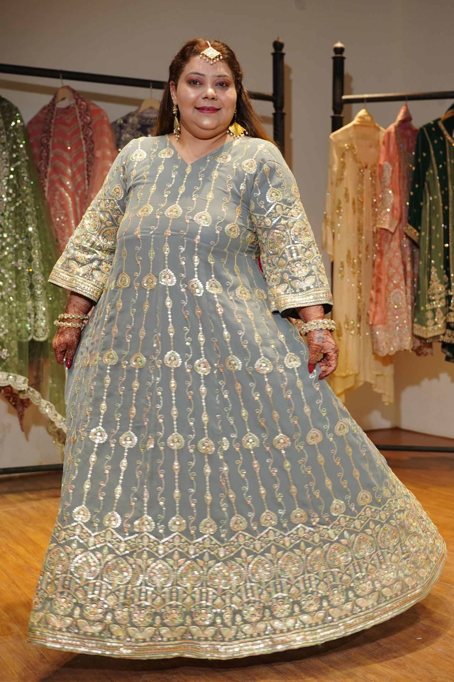 Opaline Mirage Embroidered Dress With Dupatta