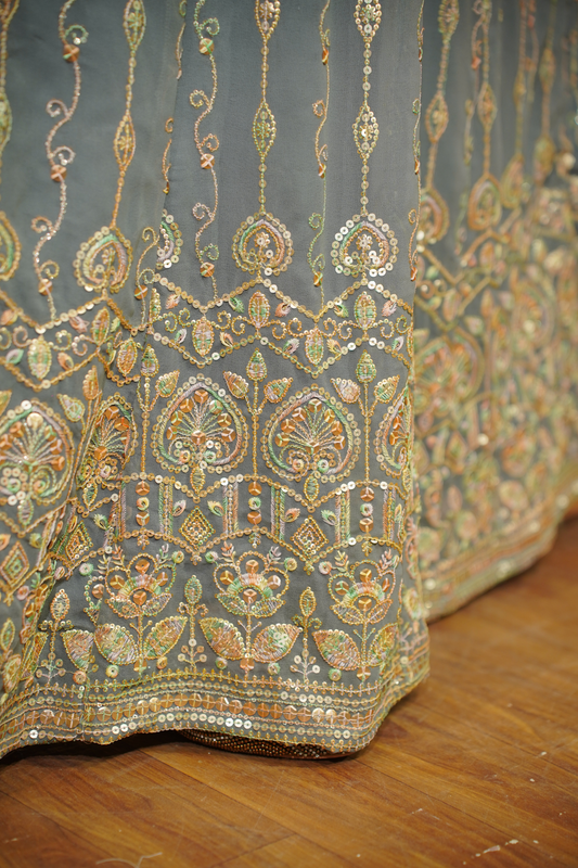 Opaline Mirage Embroidered Dress With Dupatta