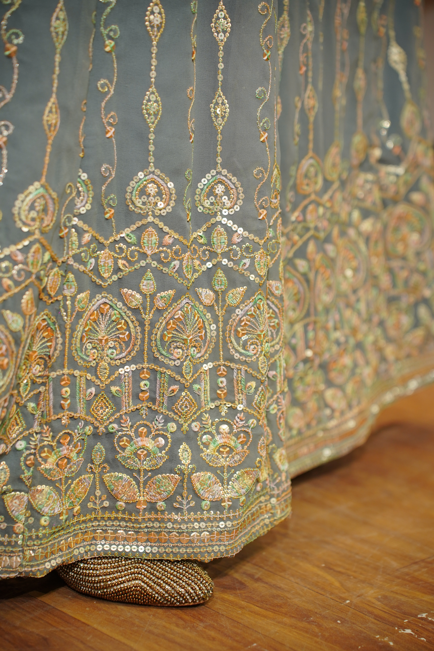 Opaline Mirage Embroidered Dress With Dupatta