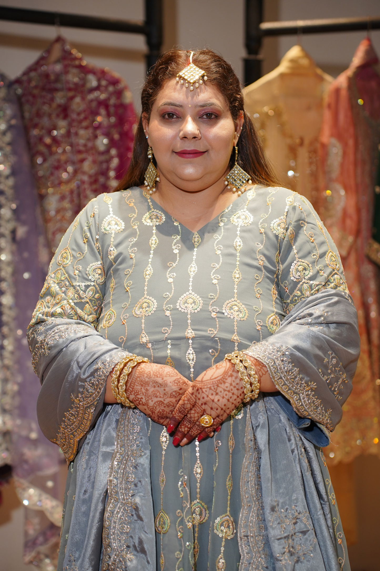 Opaline Mirage Embroidered Dress With Dupatta