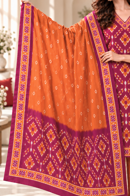 Rusty Sharbat Cotton Suit Set