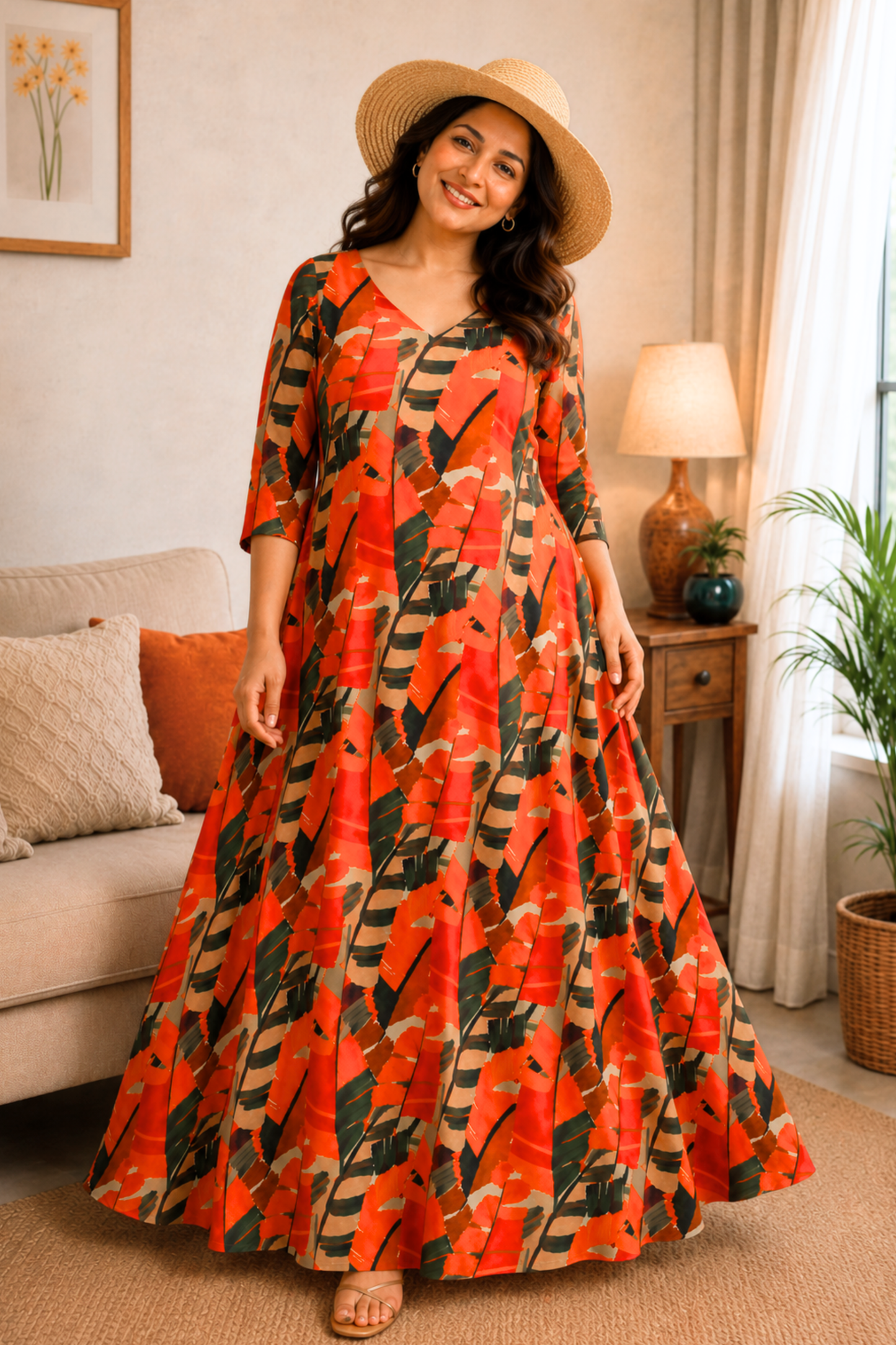 Tangerine Days A-Line Summer Dress