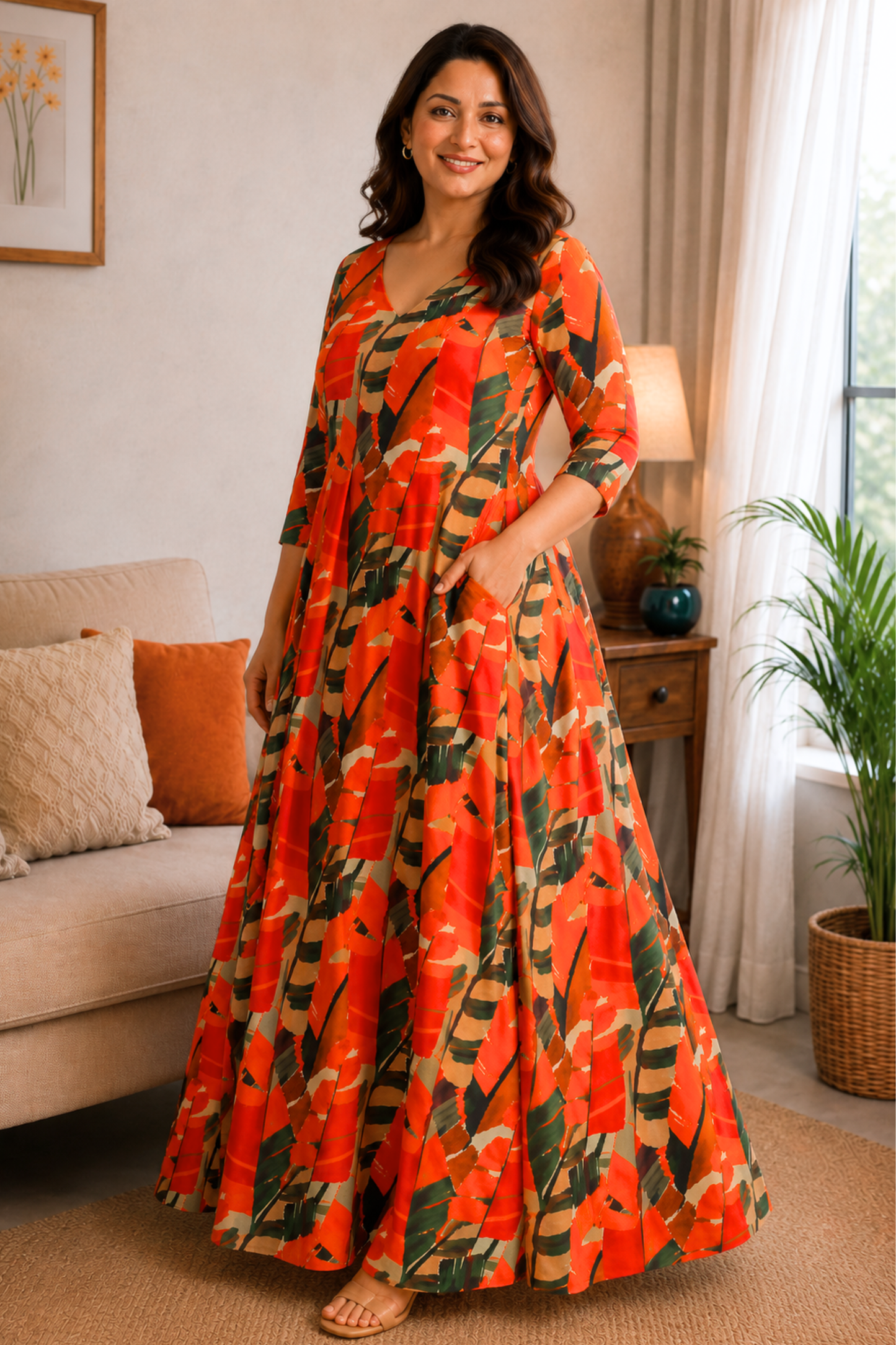 Tangerine Days A-Line Summer Dress