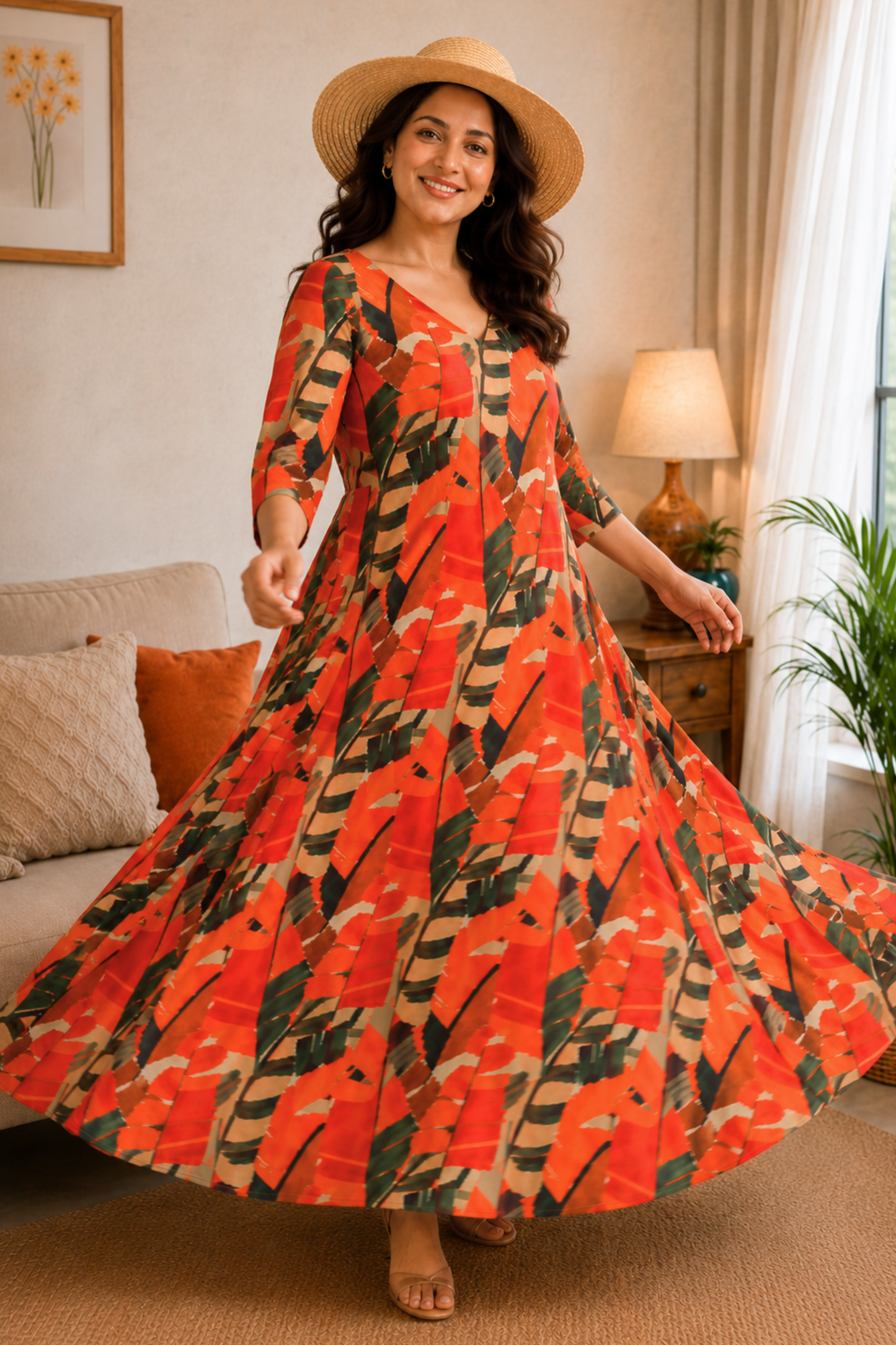 Tangerine Days A-Line Summer Dress
