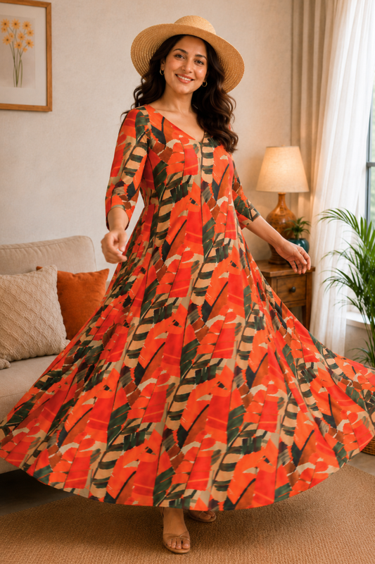Tangerine Days A-Line Summer Dress