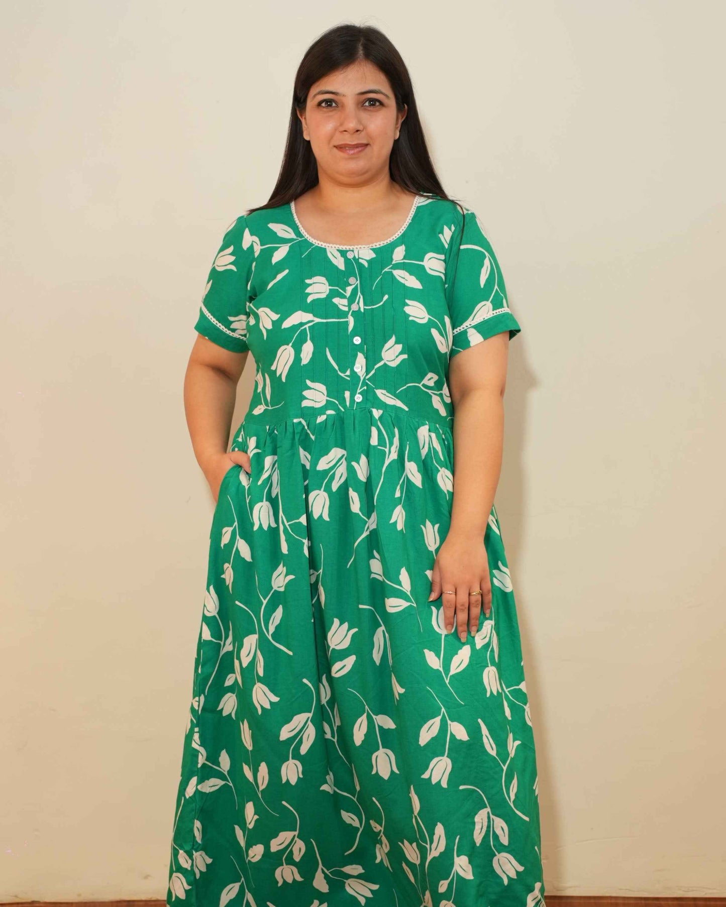 Orchid Green Rayon Night Gown